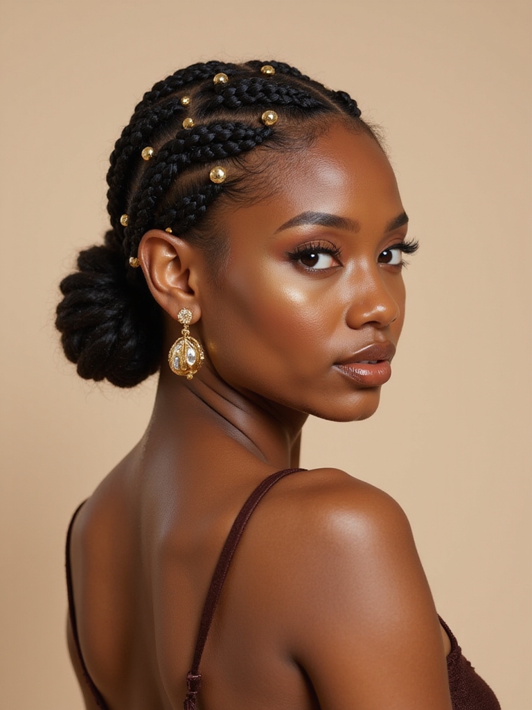 adorned cornrows with creativity