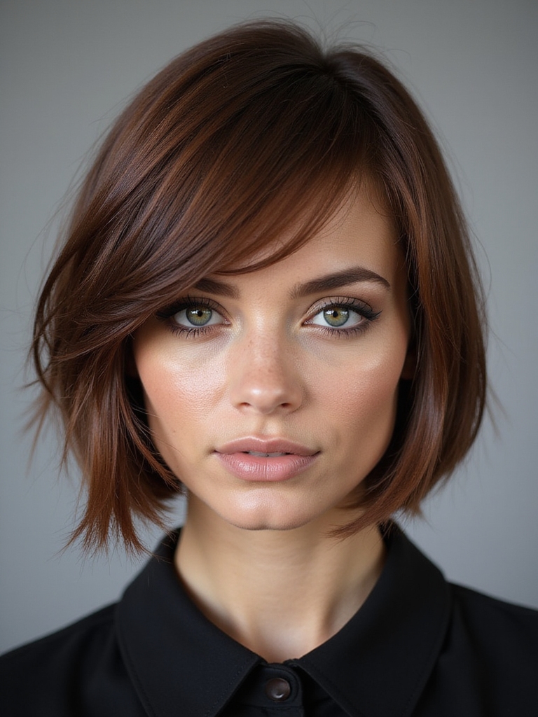 bangs enhance bob hairstyle