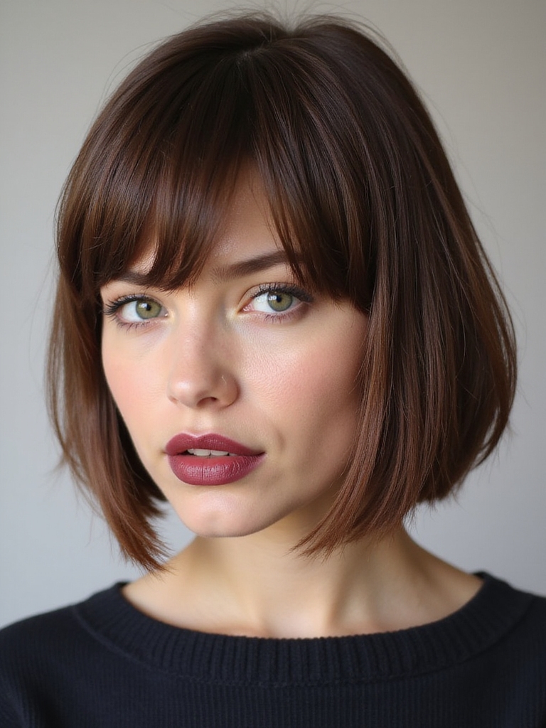 bangs enhance bob hairstyles