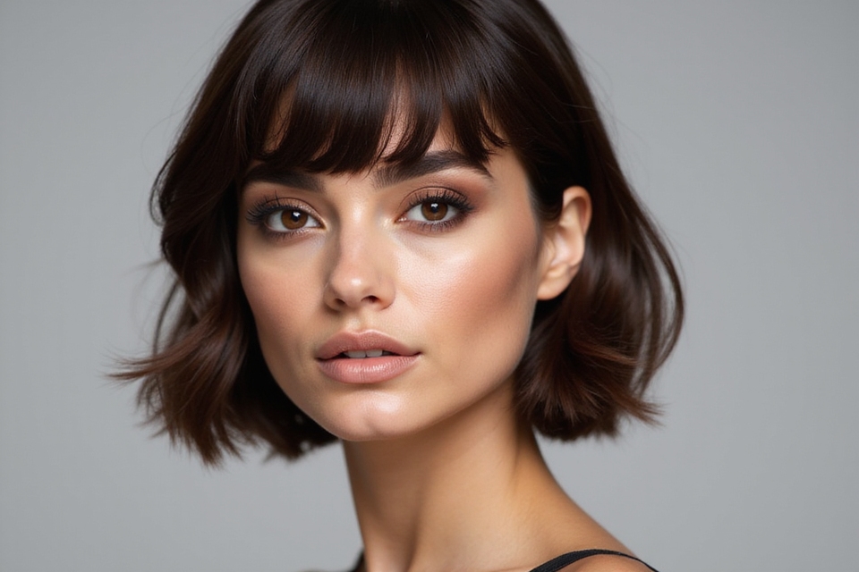 bobs with stylish bangs