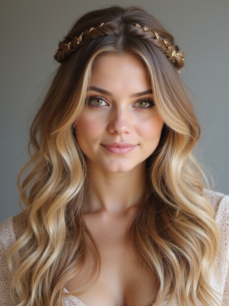 bohemian half up hairstyles charm