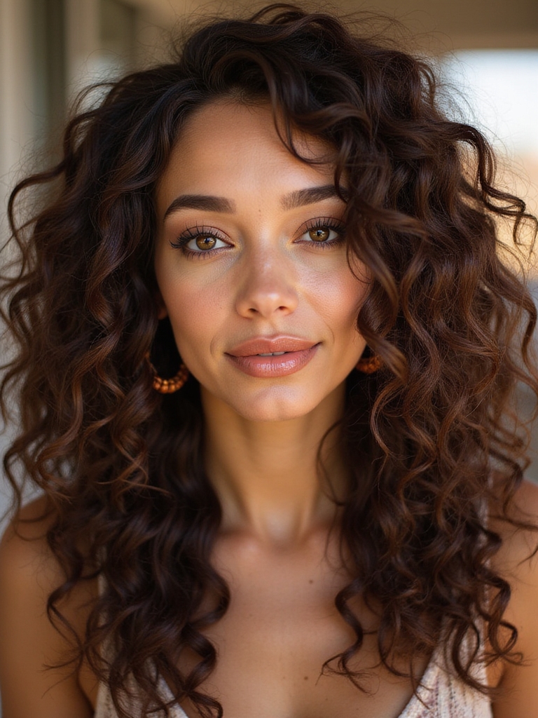 boho curls with braids