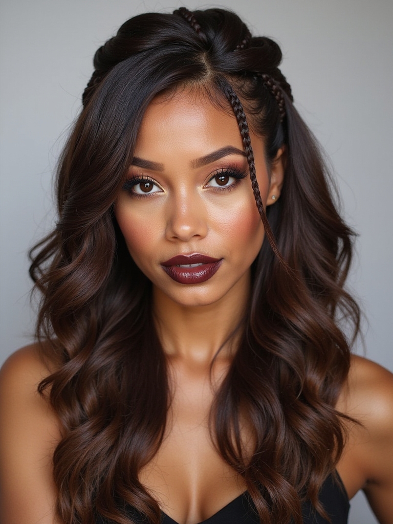 bold low maintenance braided bangs