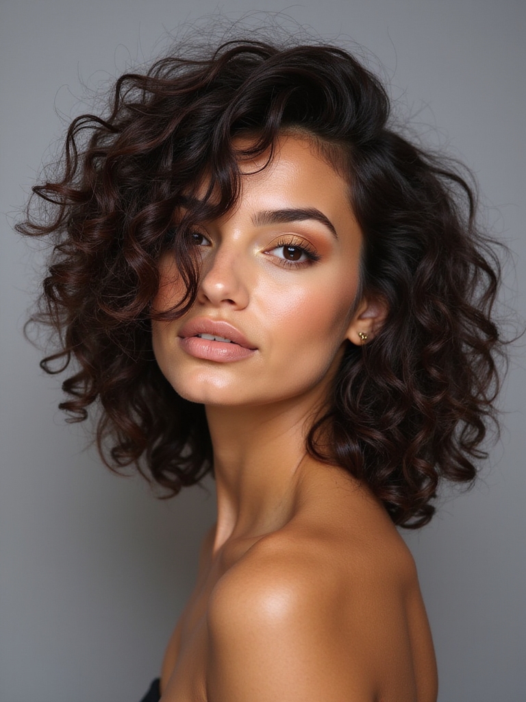 bold natural curly undercut