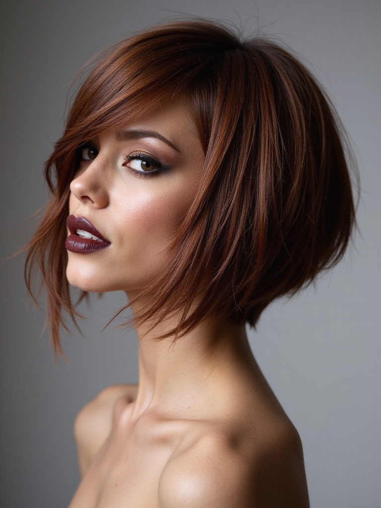chic edgy asymmetrical bobs