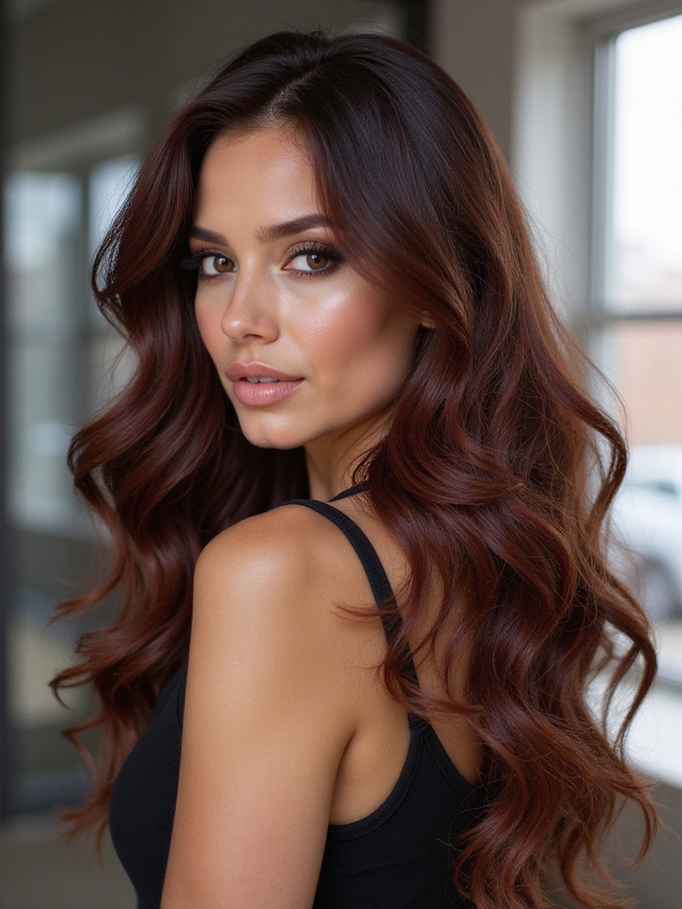 chic hairstyles for mahogany hair