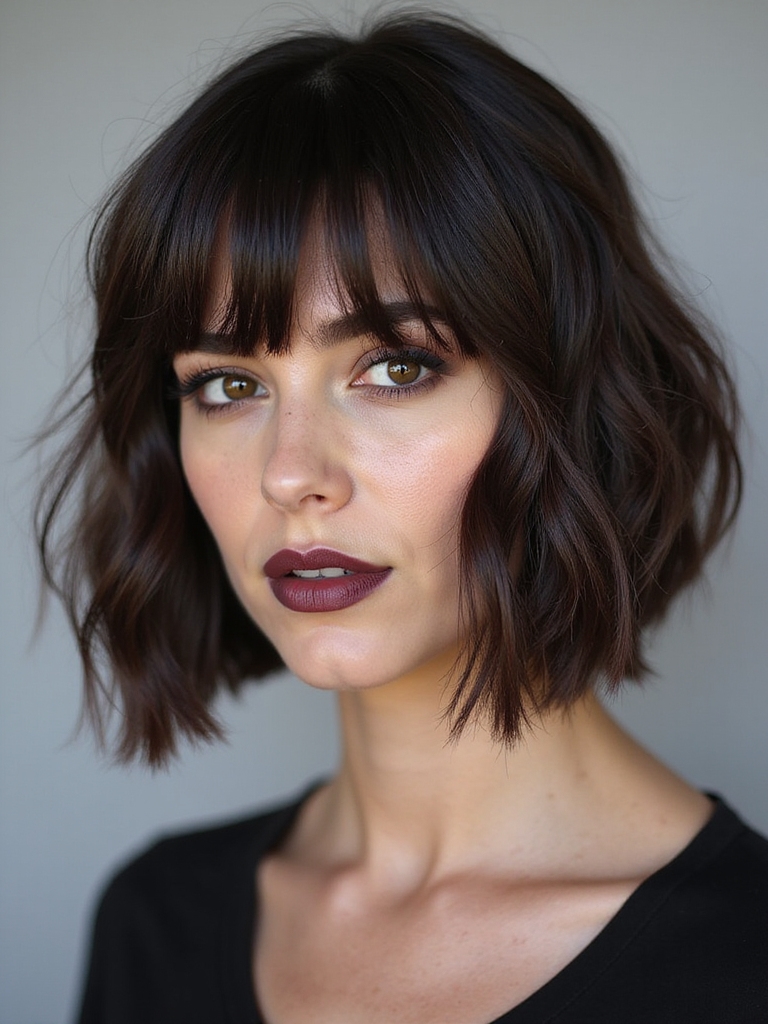 choppy bob with fringe