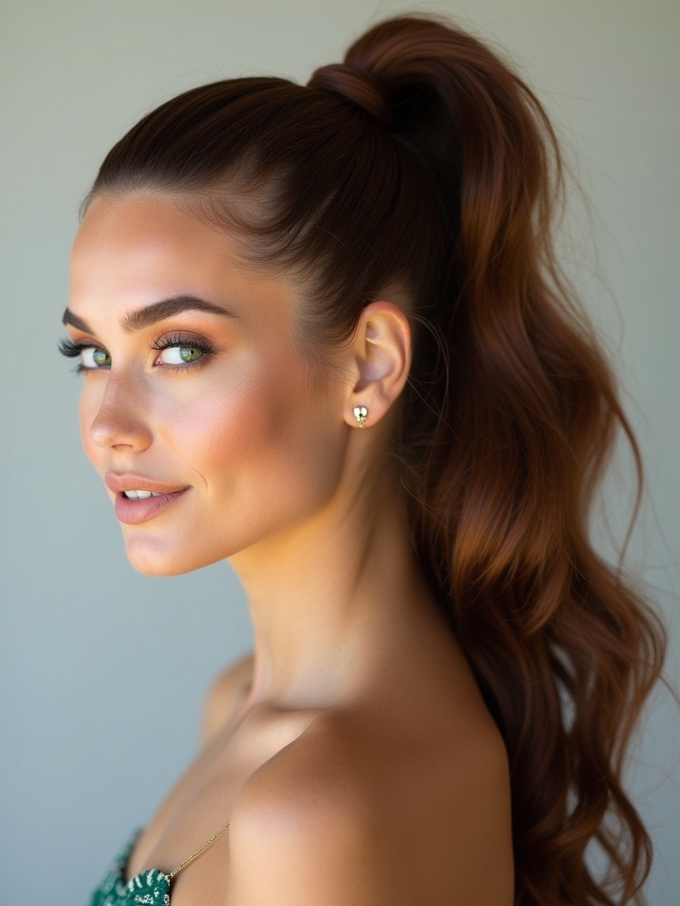 classic ponytail for elegance