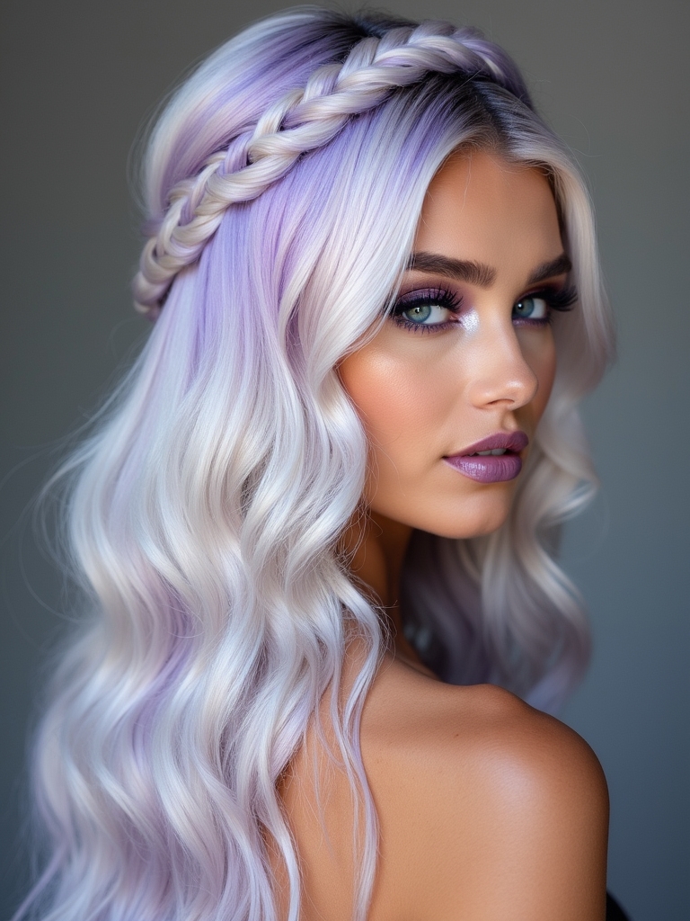 colorful accent braids highlights