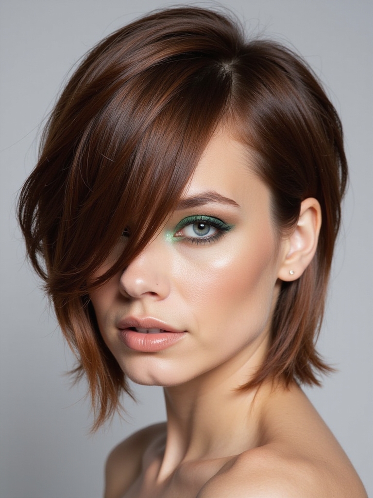 edgy asymmetrical bob hairstyle