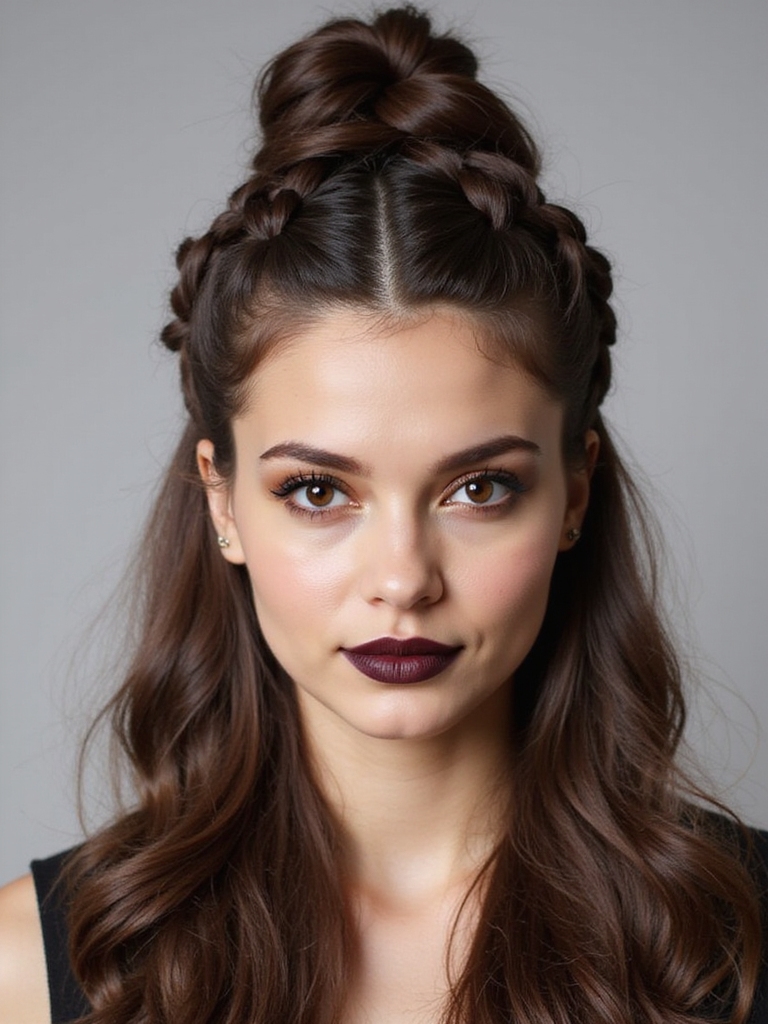 edgy braided knot hairstyle