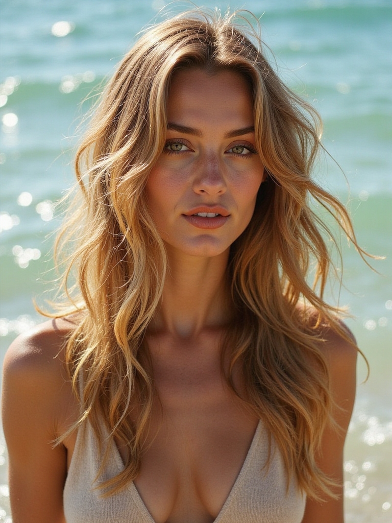 effortless beachy wavy hairstyle