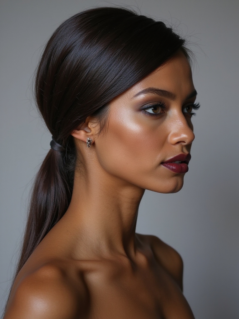 effortless chic low ponytail