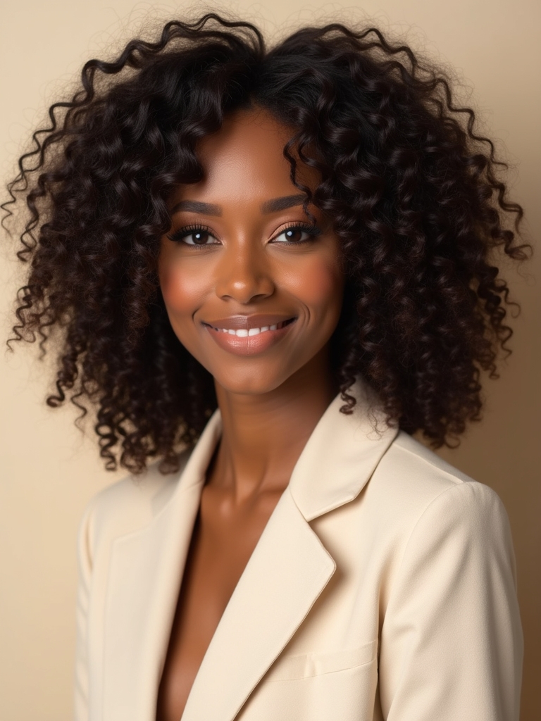 effortless curly office styles