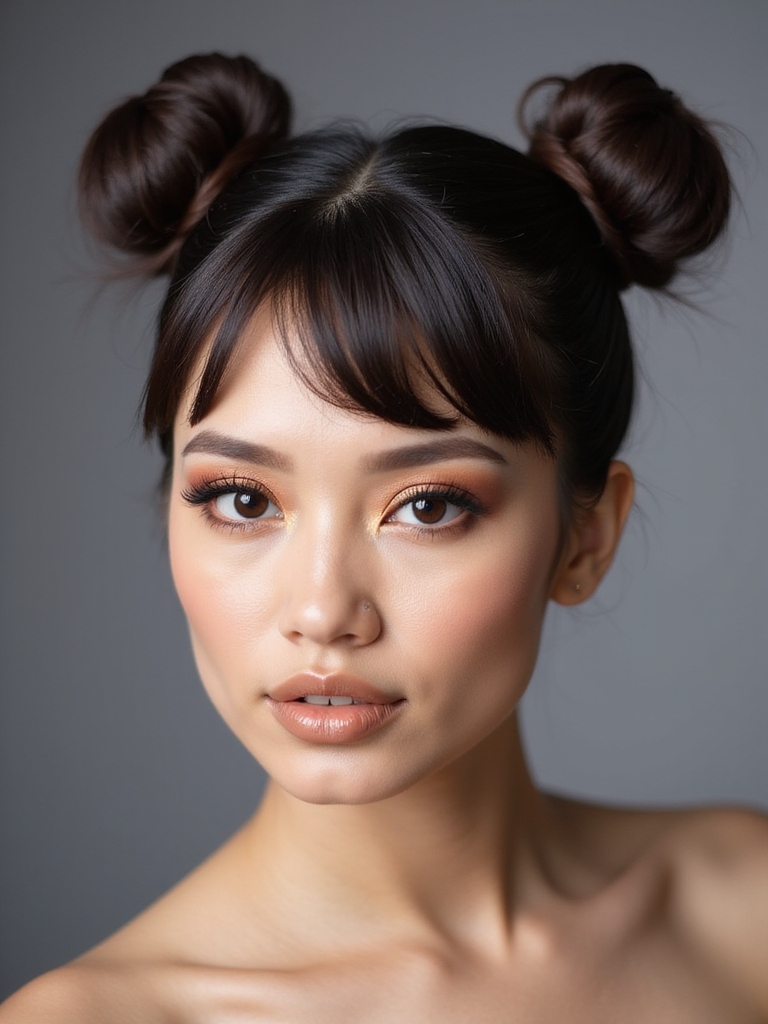 effortless stylish double buns