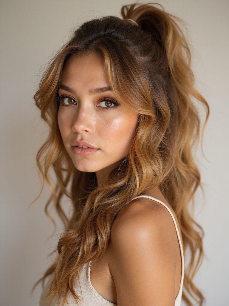 effortless textured ponytail style
