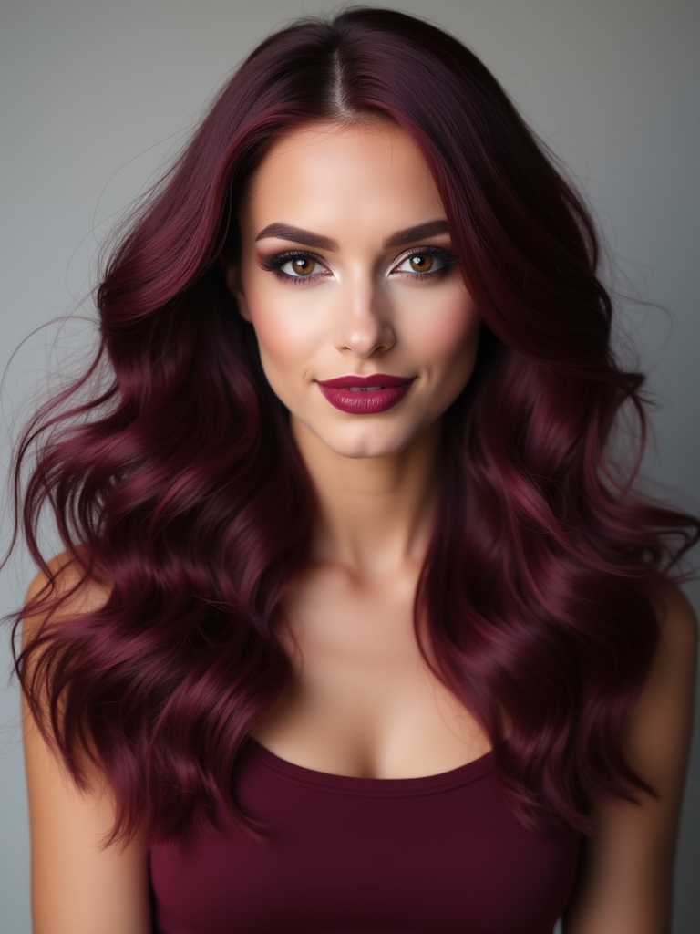 elegant claret hair sophistication
