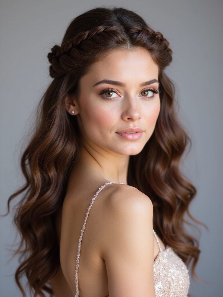 elegant half up braids