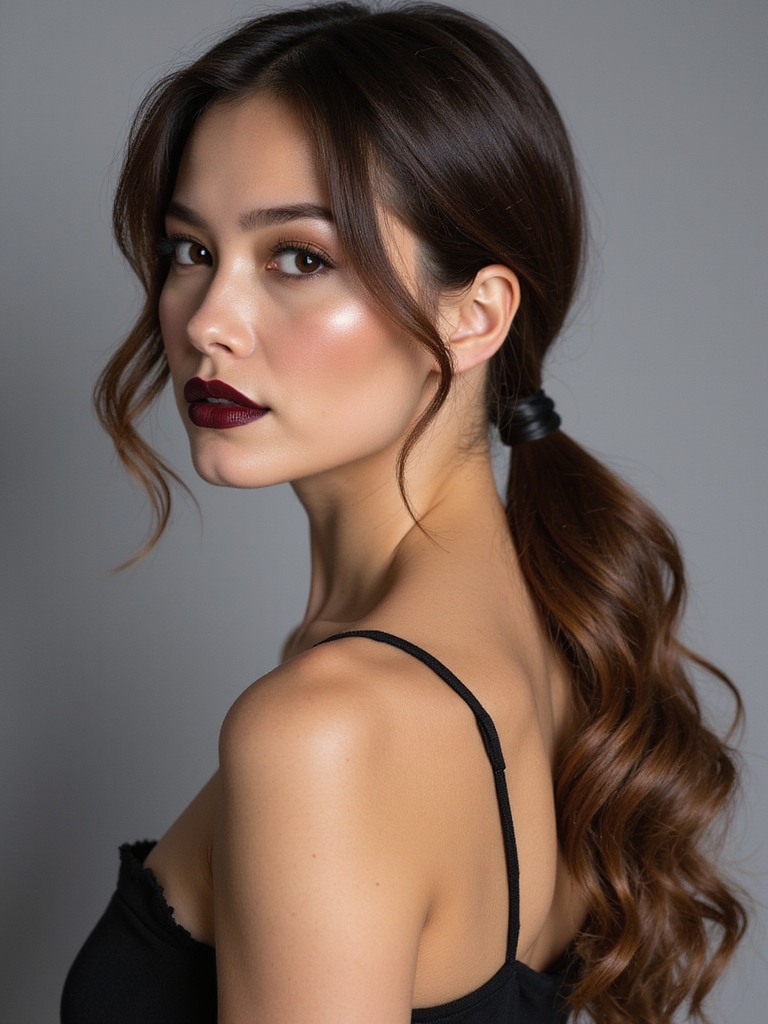 elegant low ponytail tips