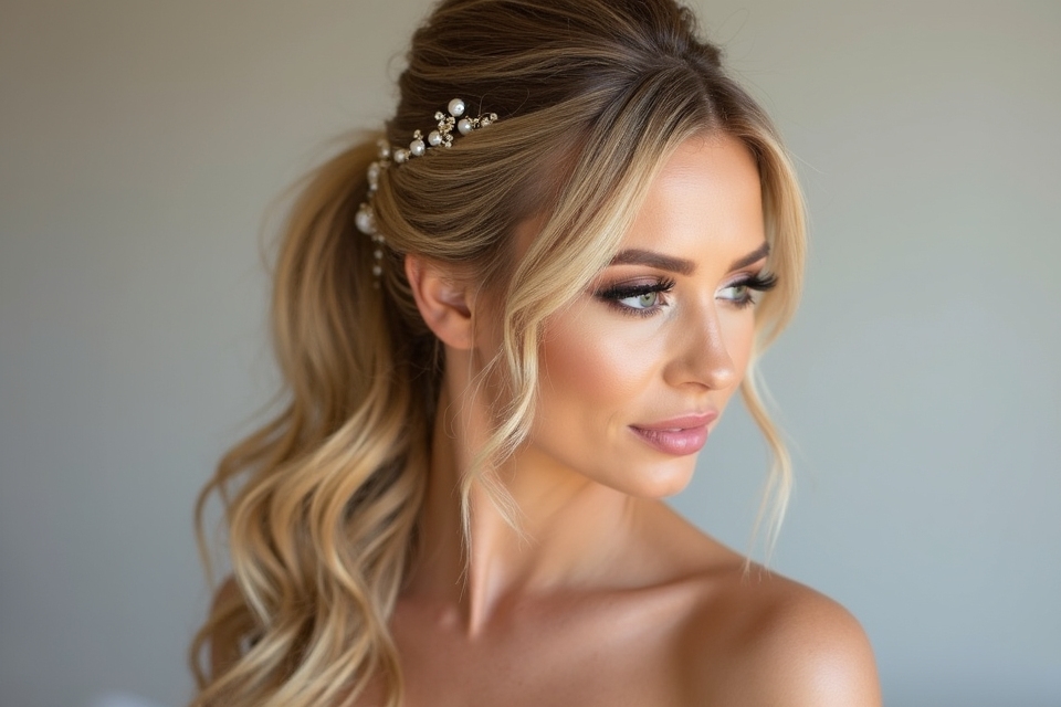 elegant ponytail wedding styles