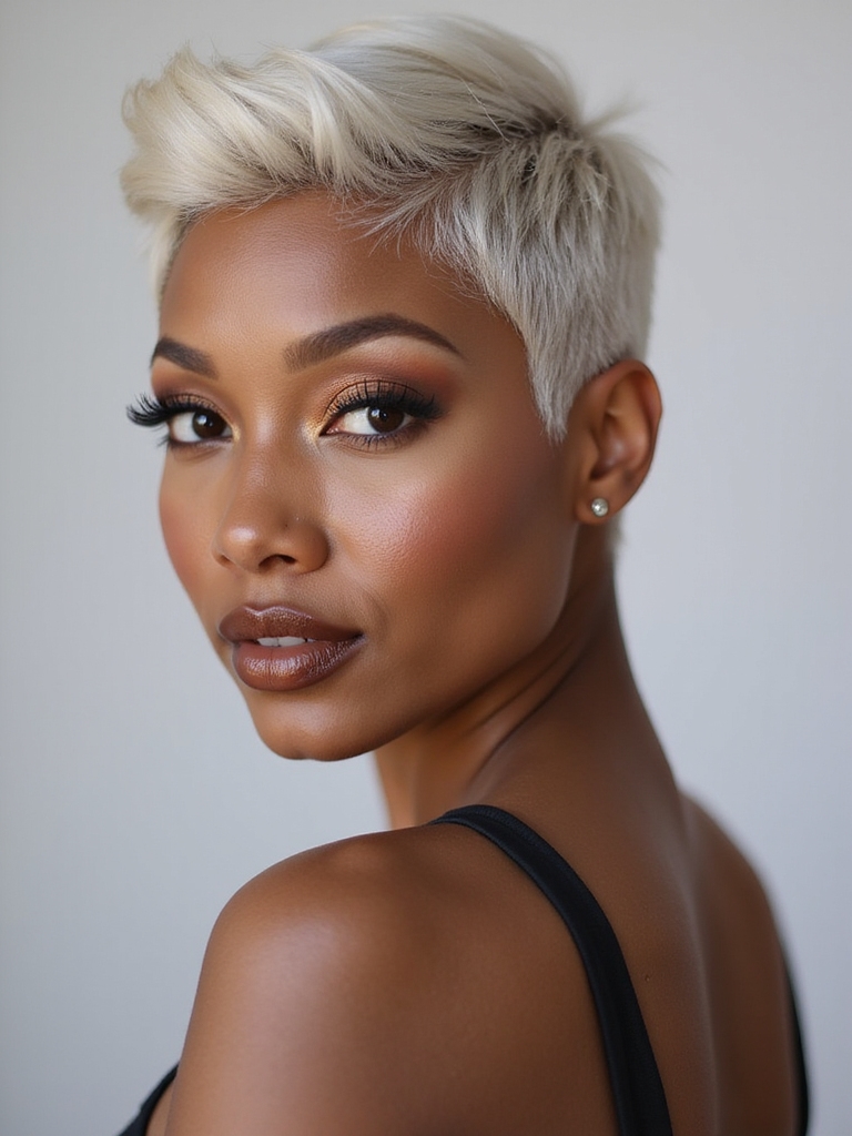 elegant sleek pixie cut