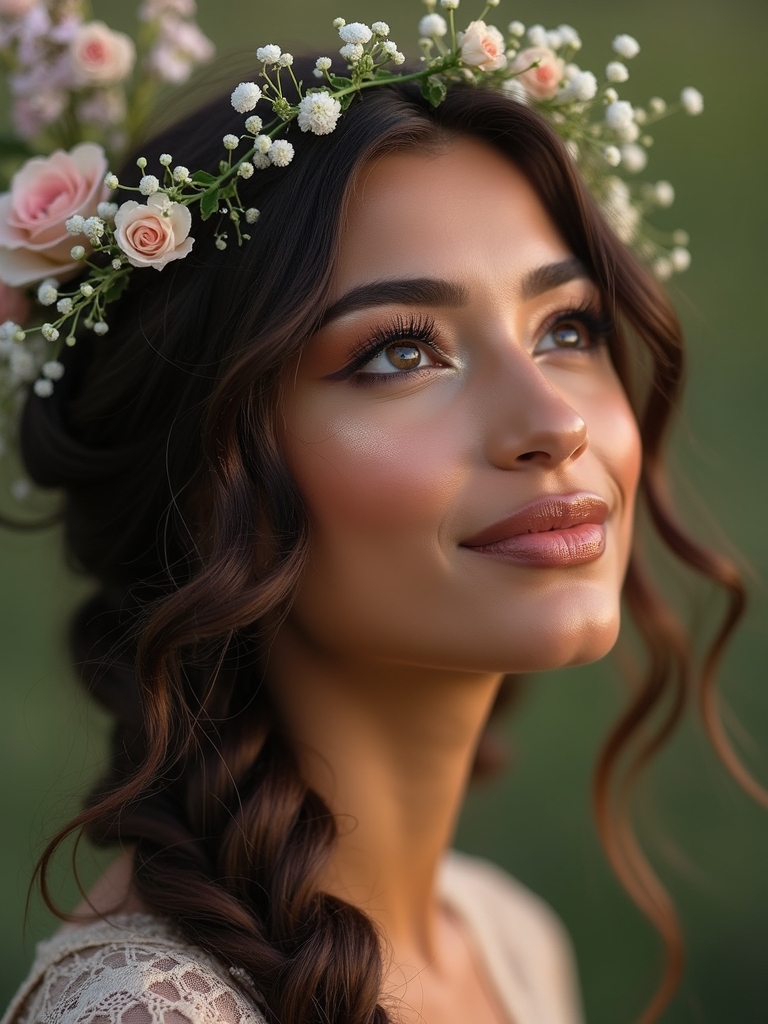 floral embellishments on braids