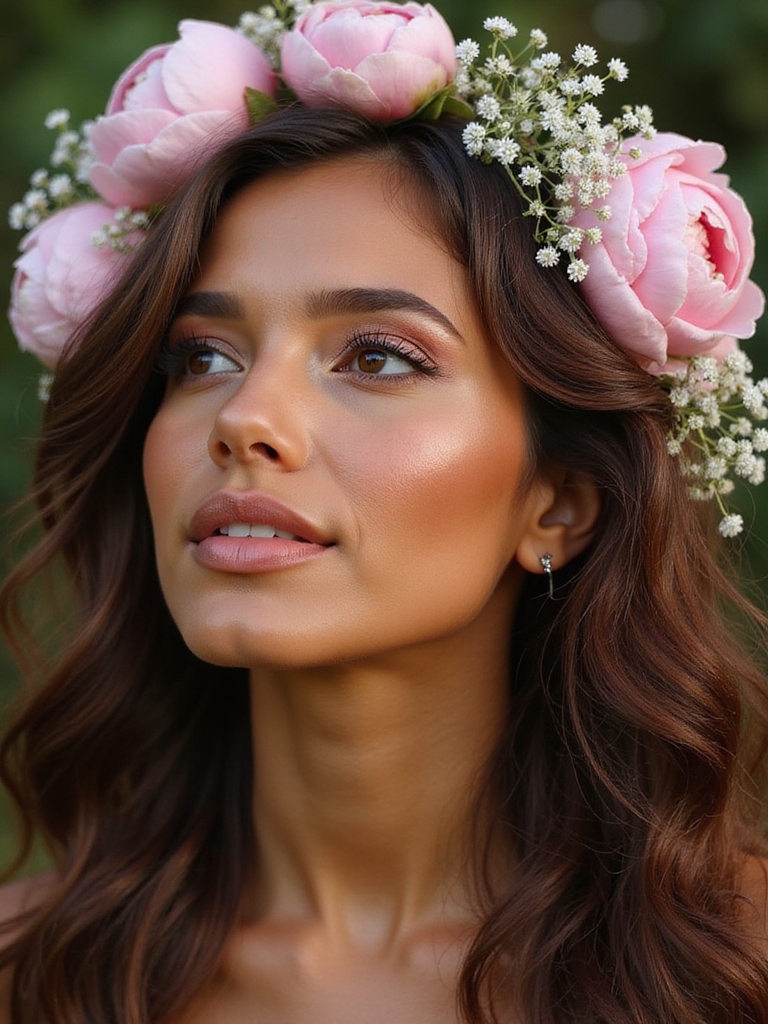 fresh flowers in hairstyles
