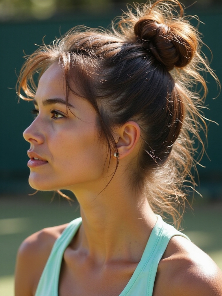 messy bun with braid
