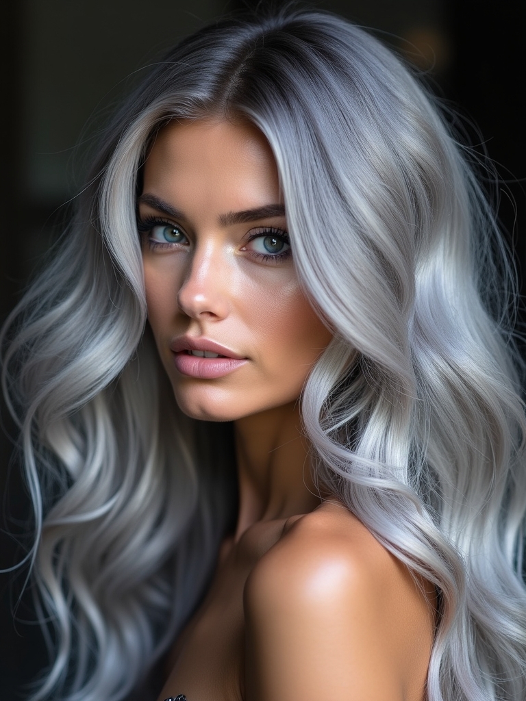 metallic silver hair care
