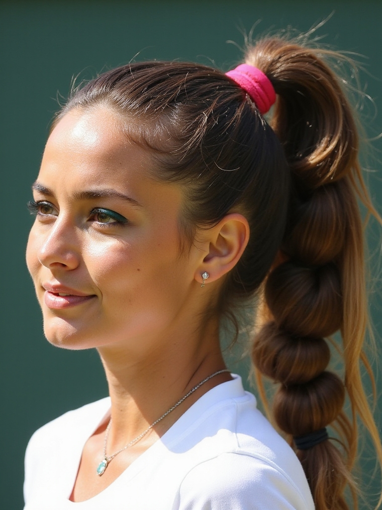 playful bubble ponytail style