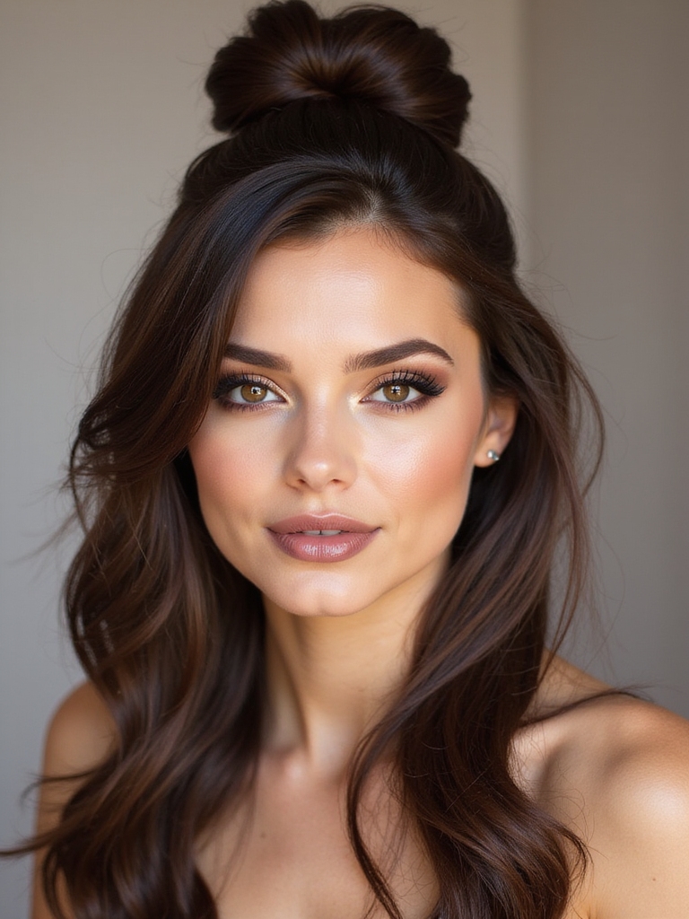playful polished half up style
