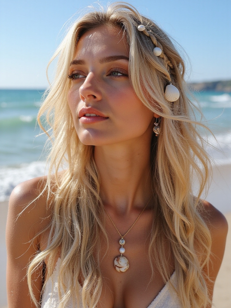 seashell braids for beach