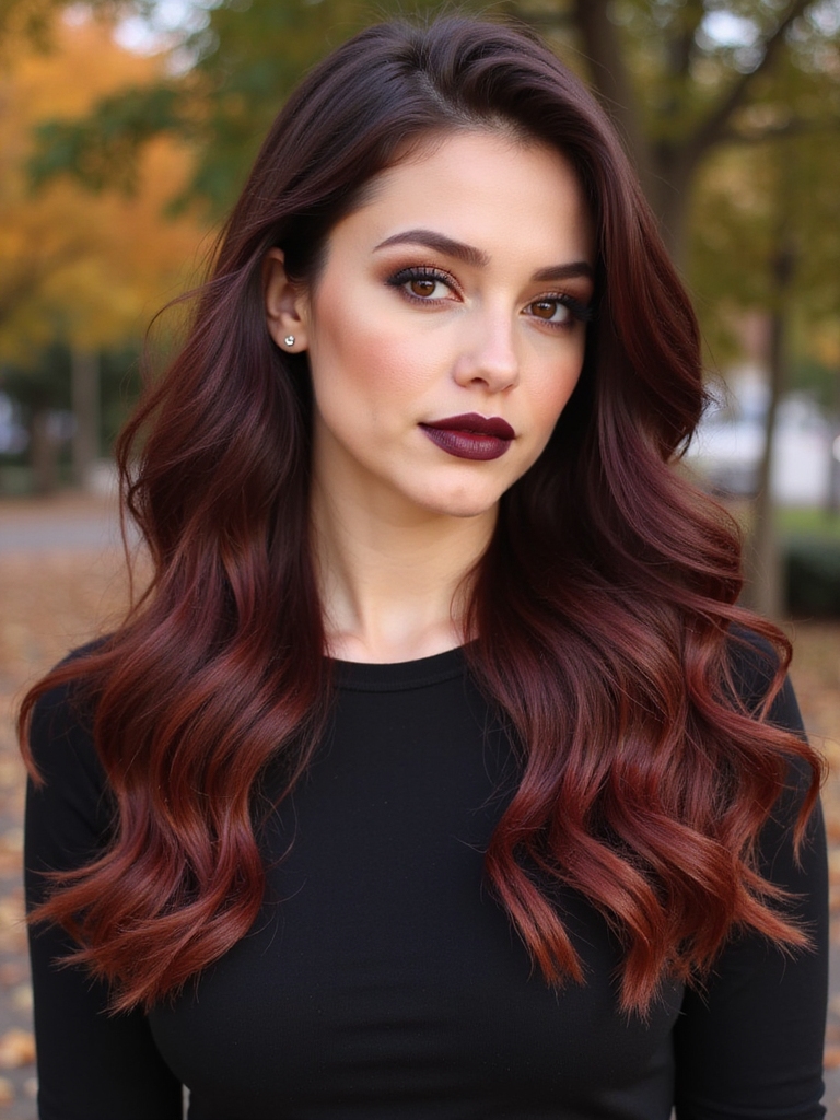 seasonal mahogany hair transformations