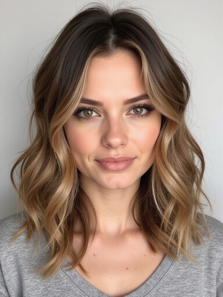 shimmering light brown highlights