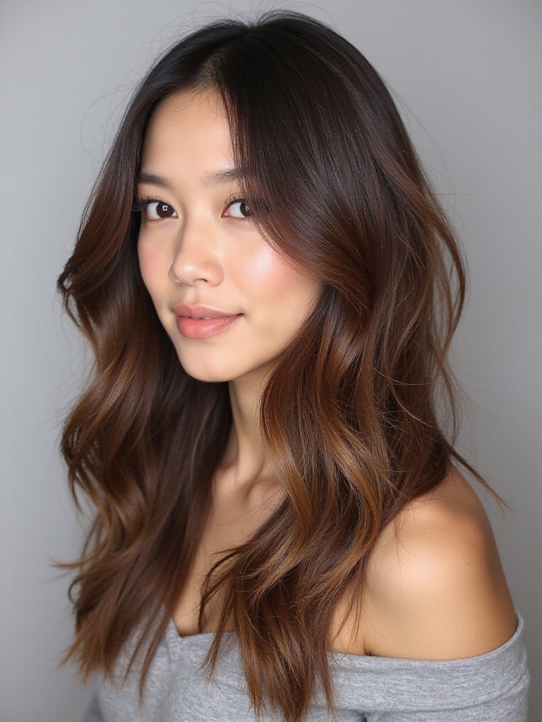 sleek long layers sophistication