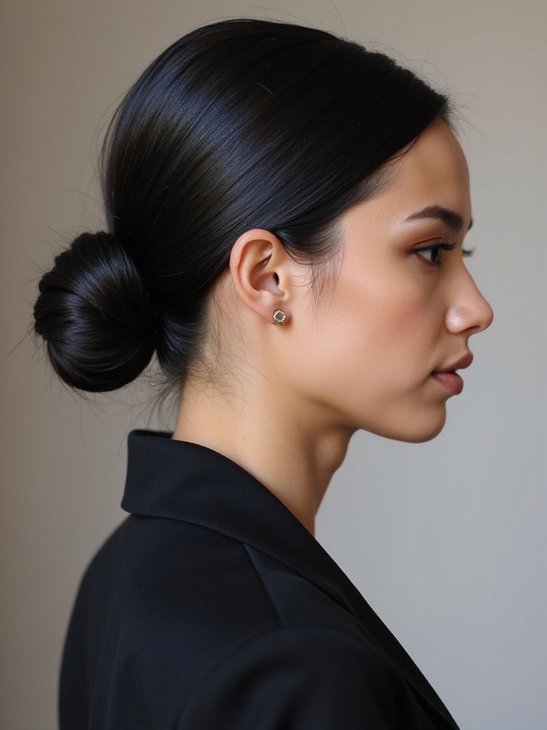 sleek low bun elegance