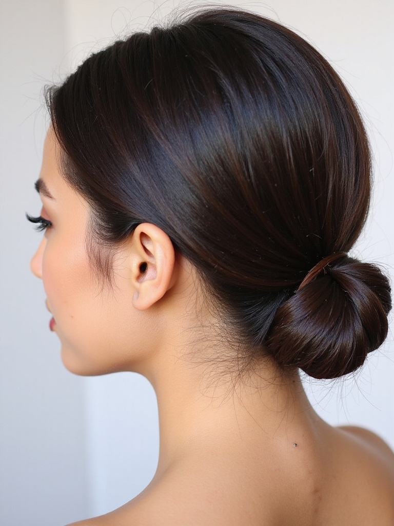 sleek low bun tutorial