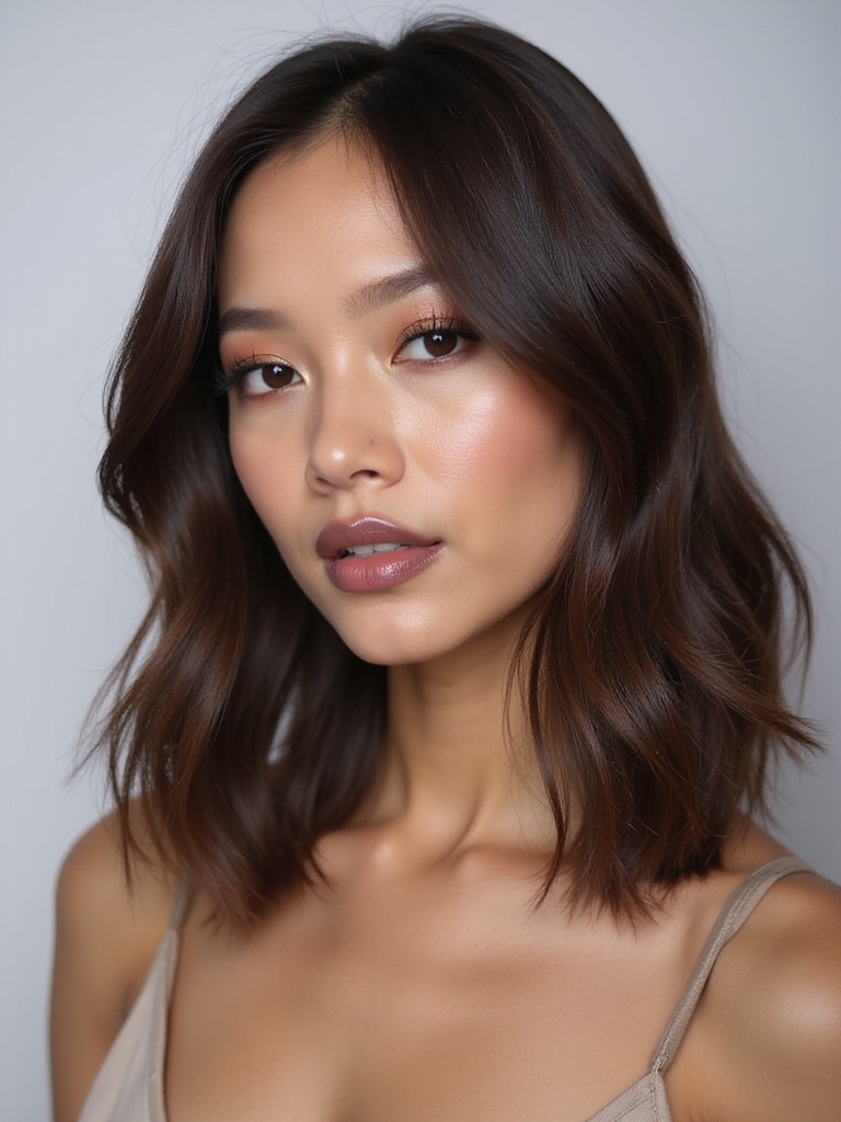 sleek straight polished hair