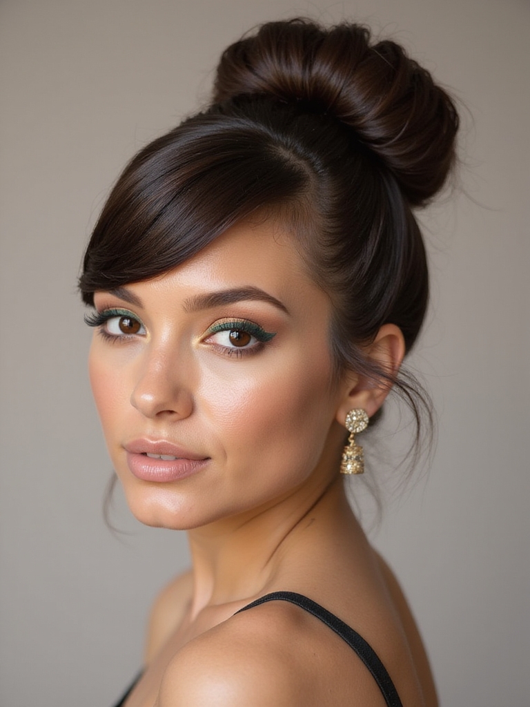 sleek stylish high bun