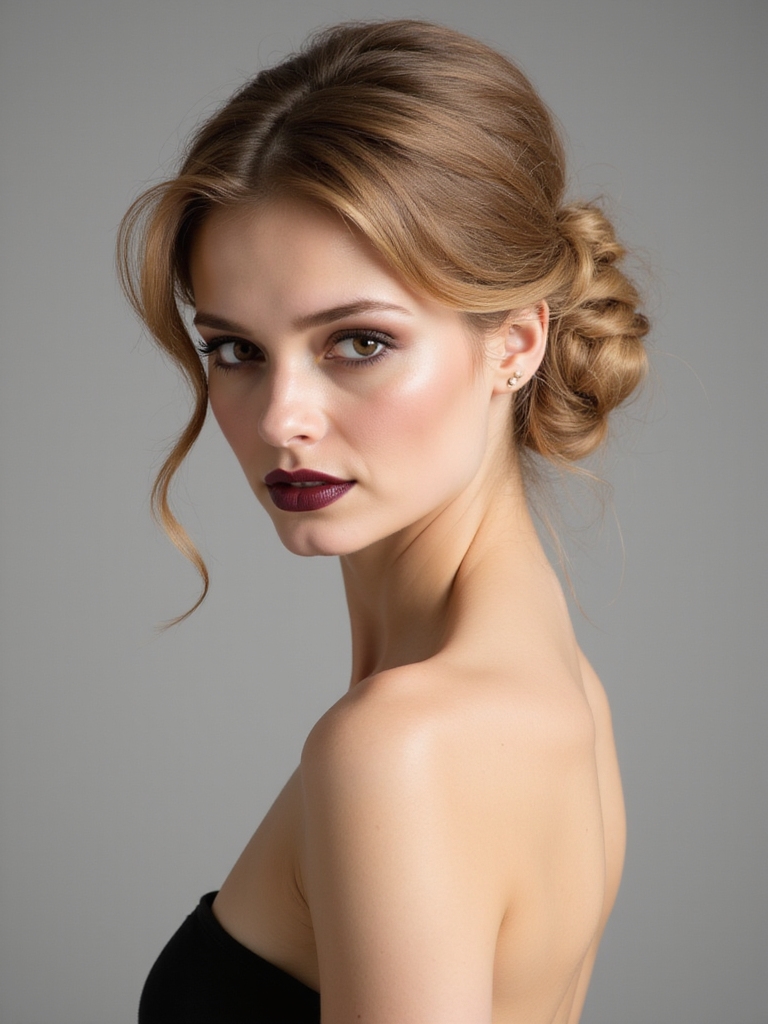 sophisticated elegant chignon bun