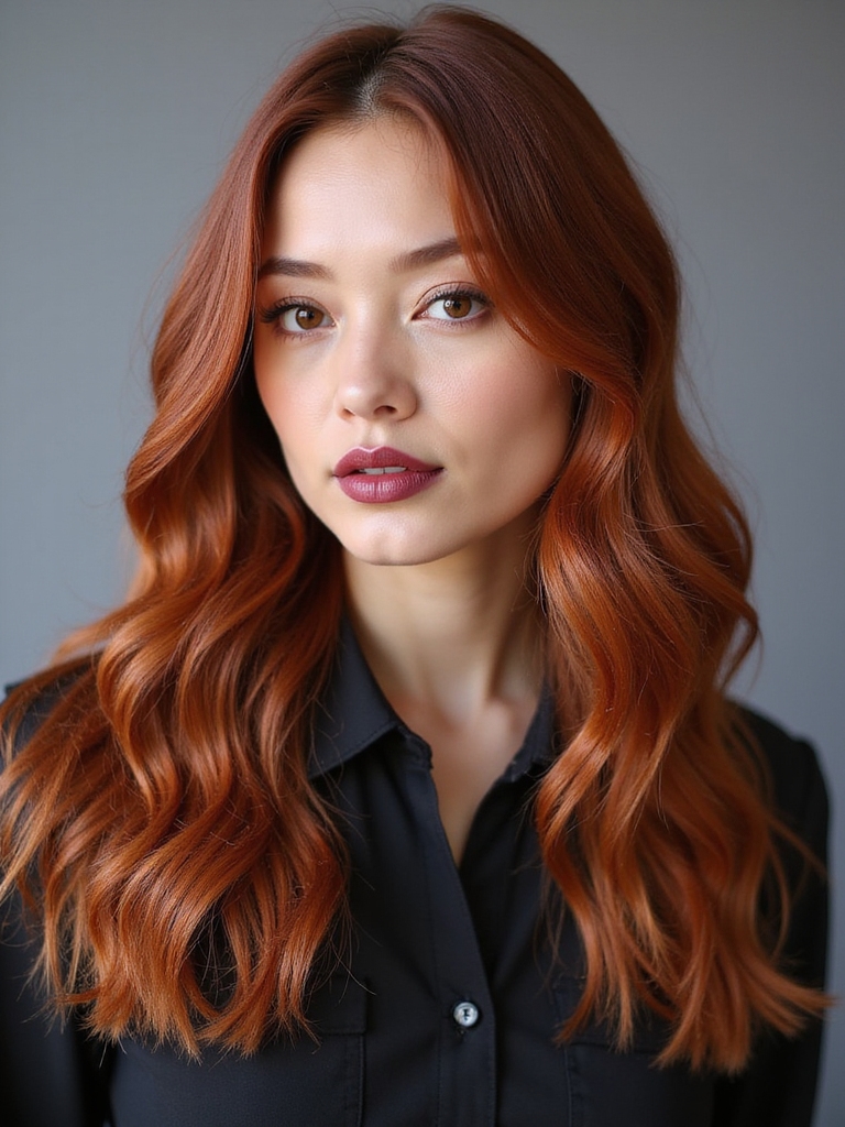 spicy cinnamon hair highlights
