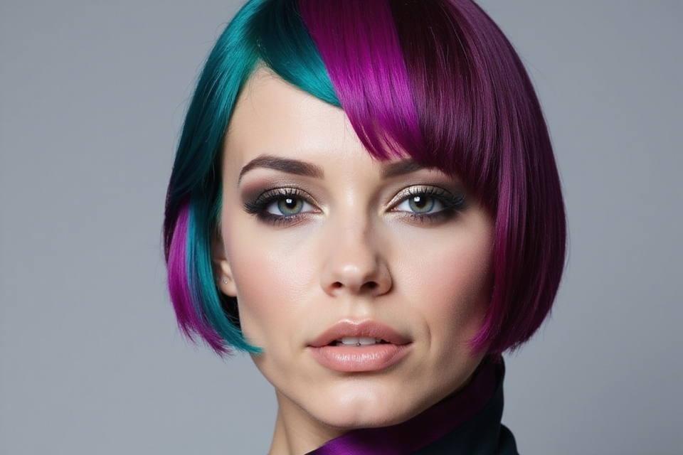stylish clashing hair colors