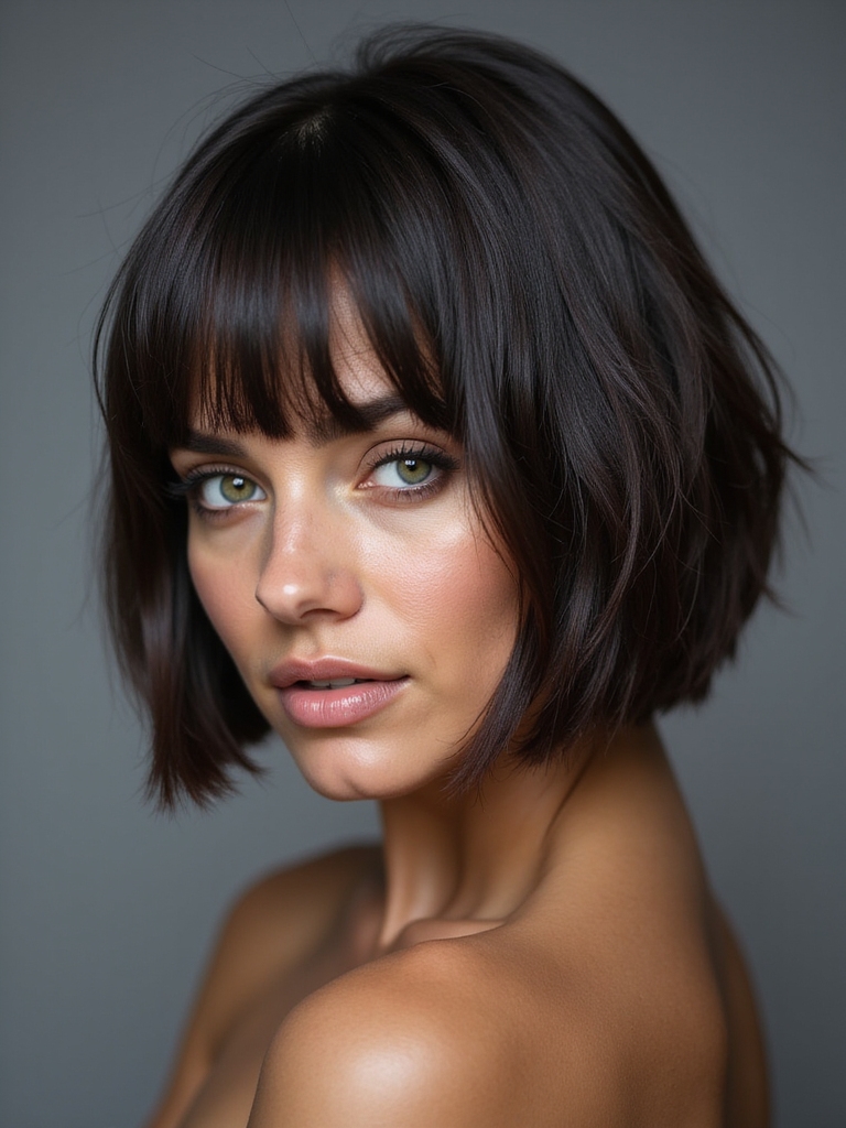 texturizing angled bob hairstyle