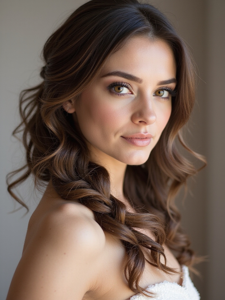 timeless side swept braid elegance