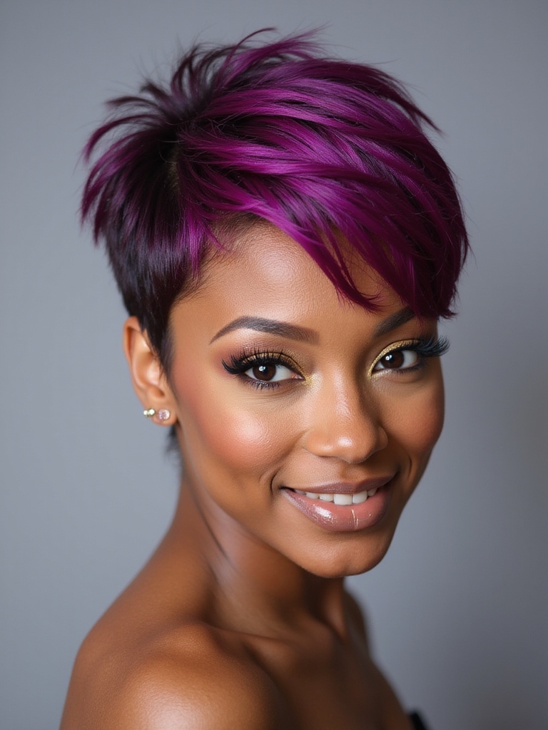 vibrant colorful pixie styles
