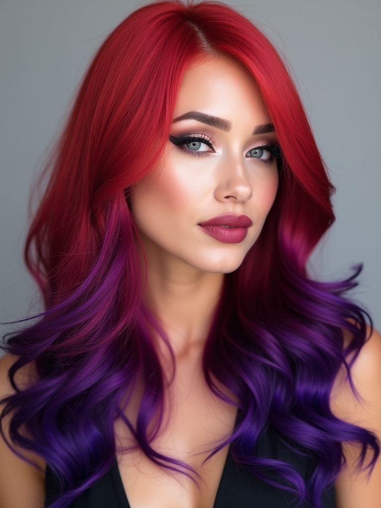 vibrant red purple blending
