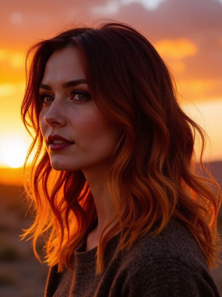 vibrant sunset inspired hair colors