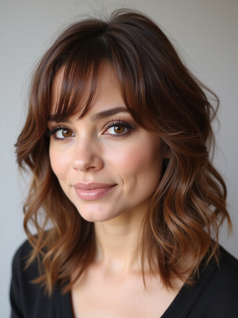 wispy fringe softens features