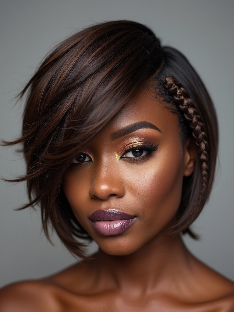 asymmetrical twist bob styling