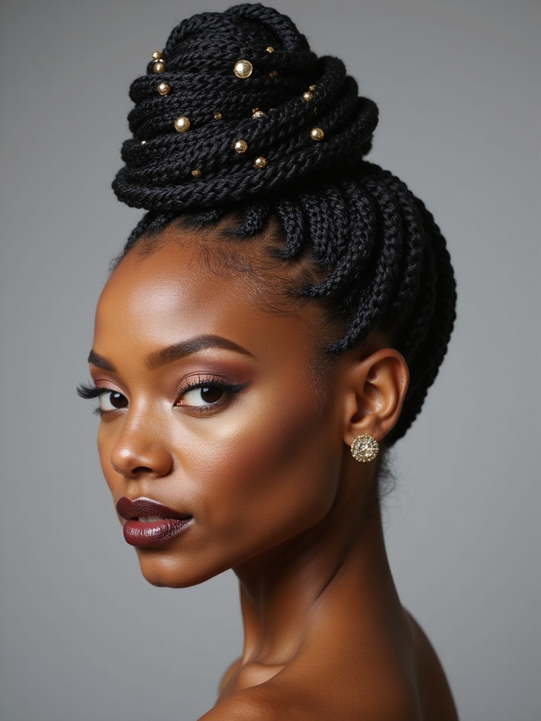 bead enhanced cornrow styles
